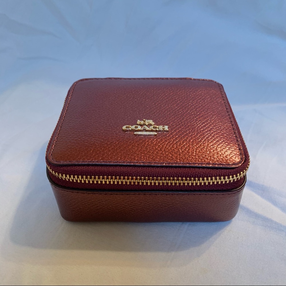 SOLD Coach Crossgrain Leather Jewelry Box